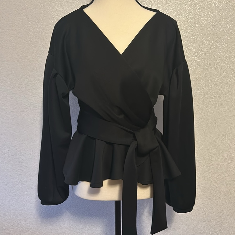 Women’s v neck wrap blouse